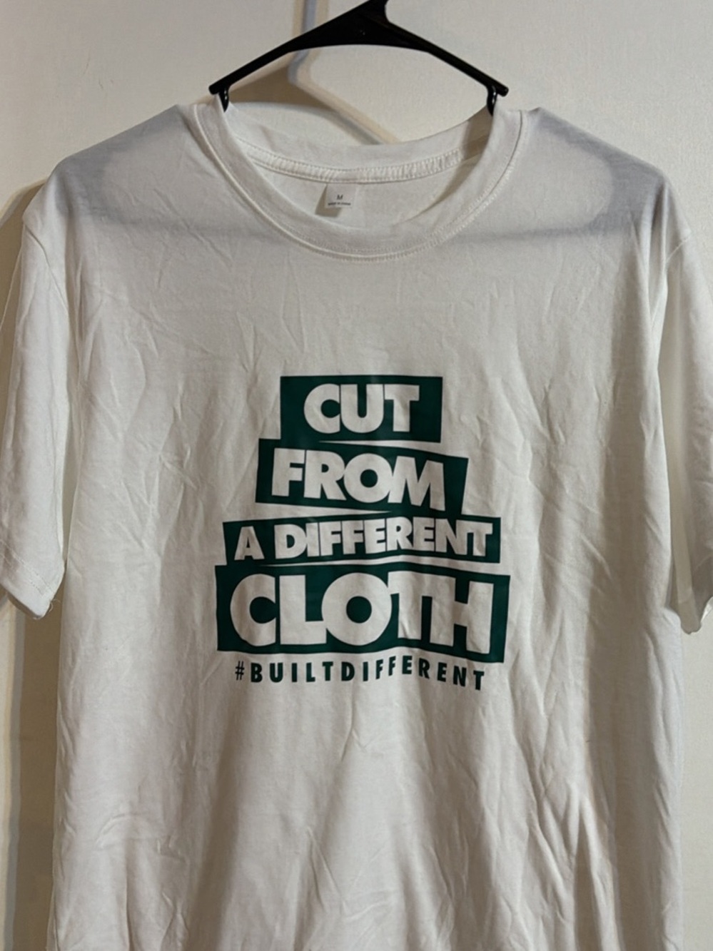 Men's White Graphic T-Shirt - Built Different